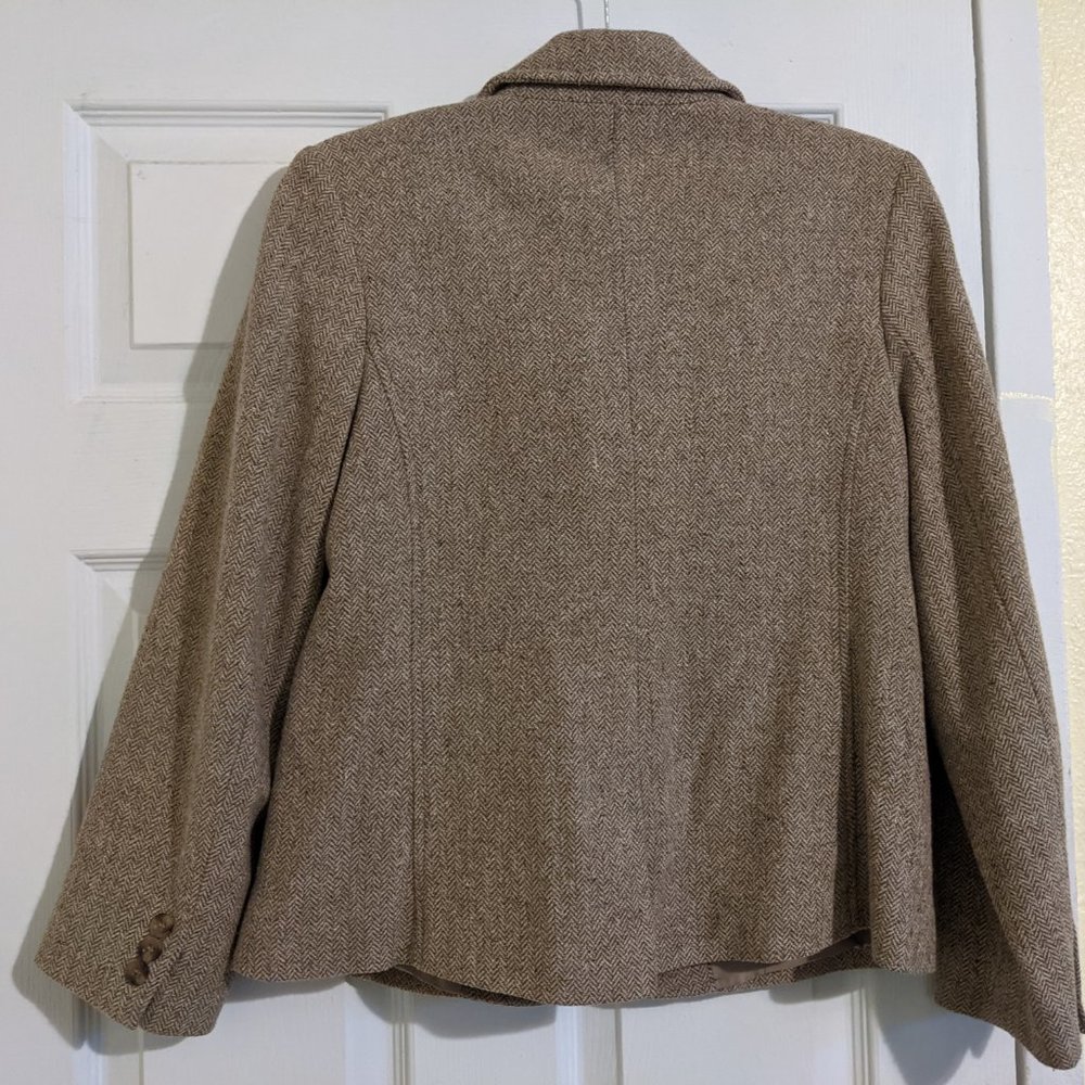 LL Bean Wool Blend Brown Blazer - Picture 3 of 3